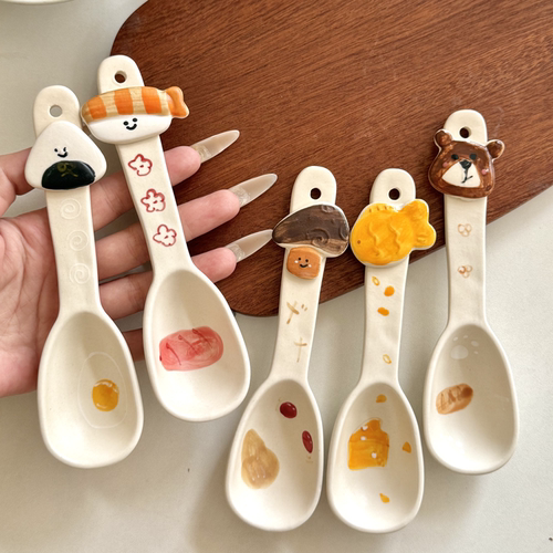寿司可爱手作立体陶瓷勺调羹饭勺