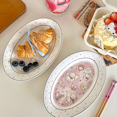 星星小猫韩国高颜值卡通陶瓷餐盘
