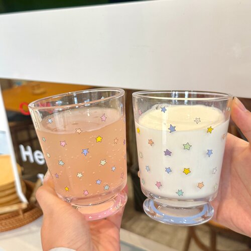 ins可爱玻璃咖啡杯牛奶杯早餐杯