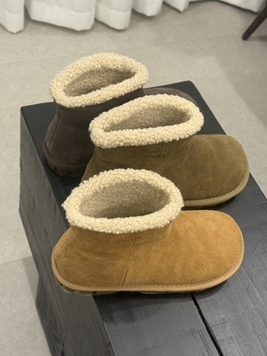 厚底博肯鞋女2026冬季毛毛棉鞋加绒加厚保暖雪地靴4229