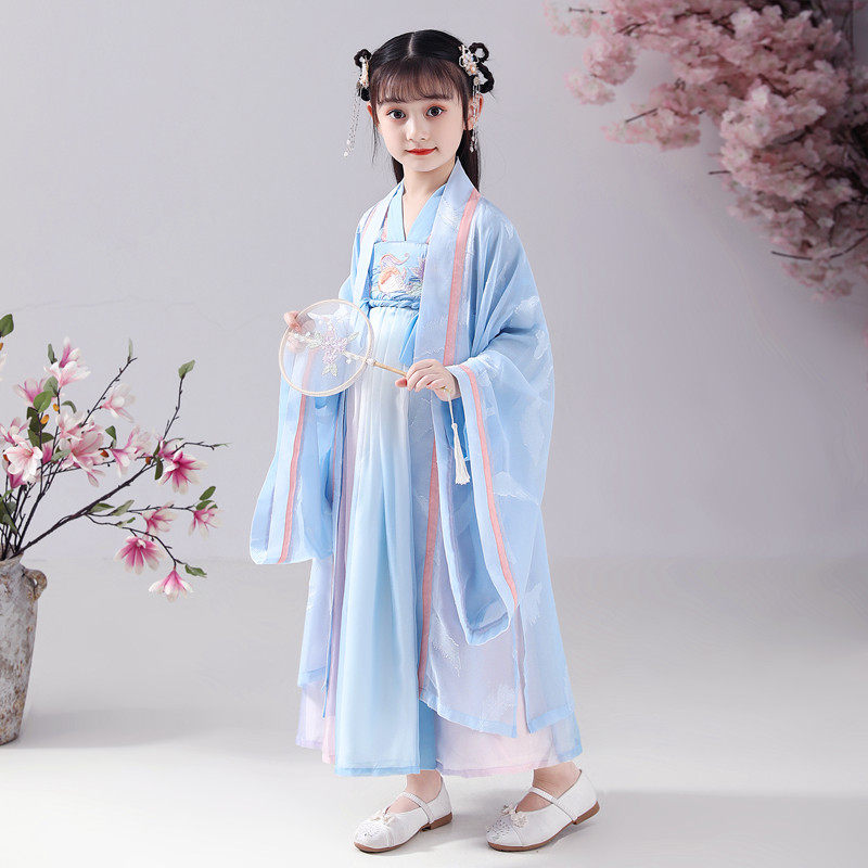 女童汉服襦裙超仙春季唐装连衣裙
