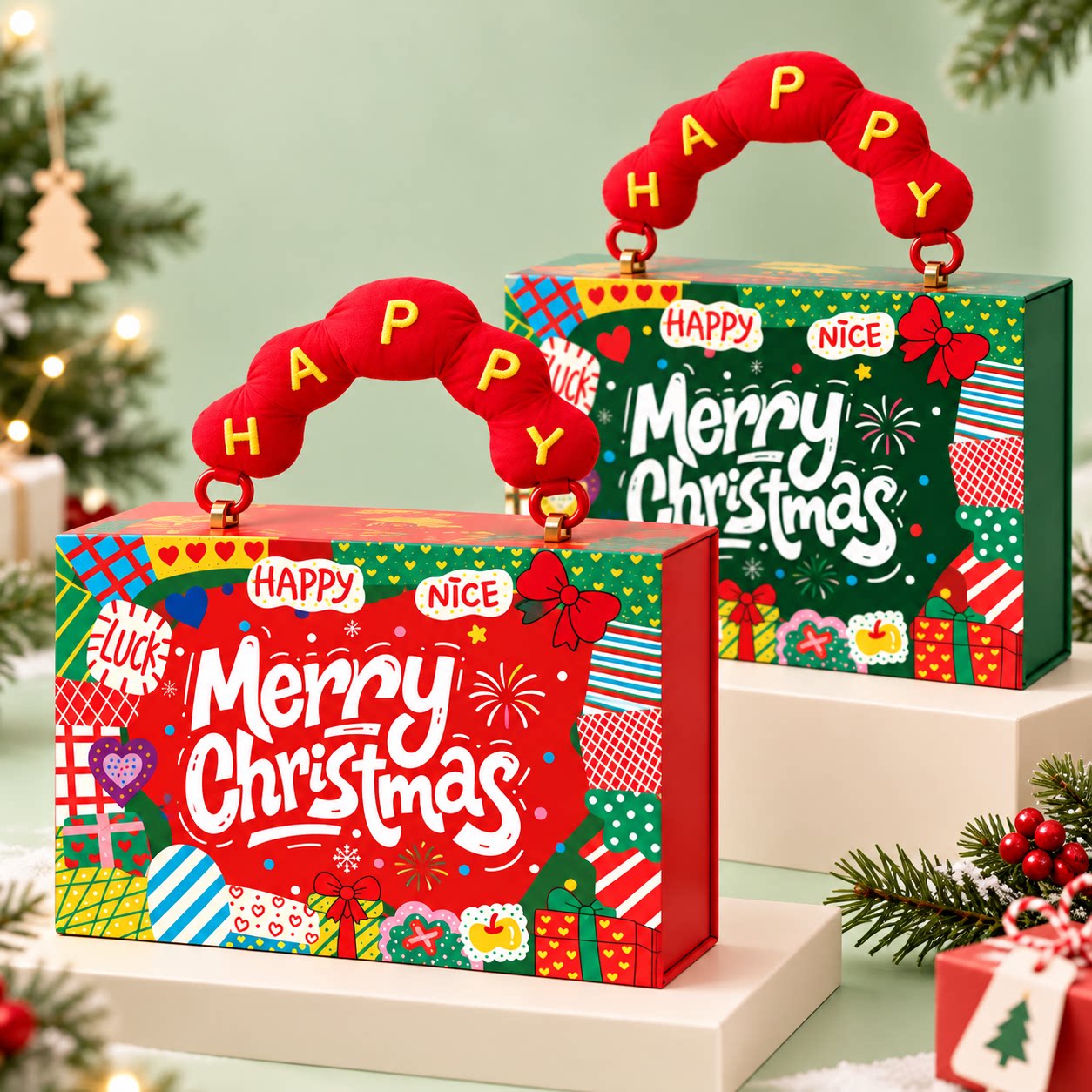 圣诞节礼盒礼物包装盒空盒圣诞伴手礼礼品盒子平安夜苹果礼盒定制