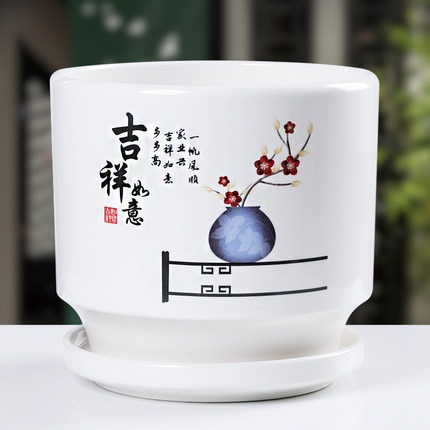 陶瓷花盆带托盘特价特大号塑料创意多肉室内家用吊兰绿萝盆清仓