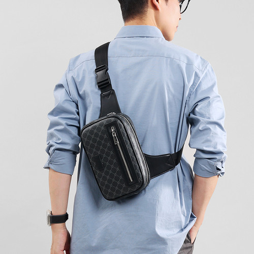 新款男士胸包斜挎单肩背包简约手机包迷你小方包时尚休闲零钱包