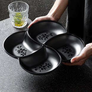 密胺餐具凉菜卤味盘子四格分格备菜分餐专用盘小吃拼盘多格盘餐盘