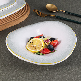 密胺盘子仿瓷异形盘西餐餐盘不规则凉菜盘水果沙拉盘酒店餐具商用