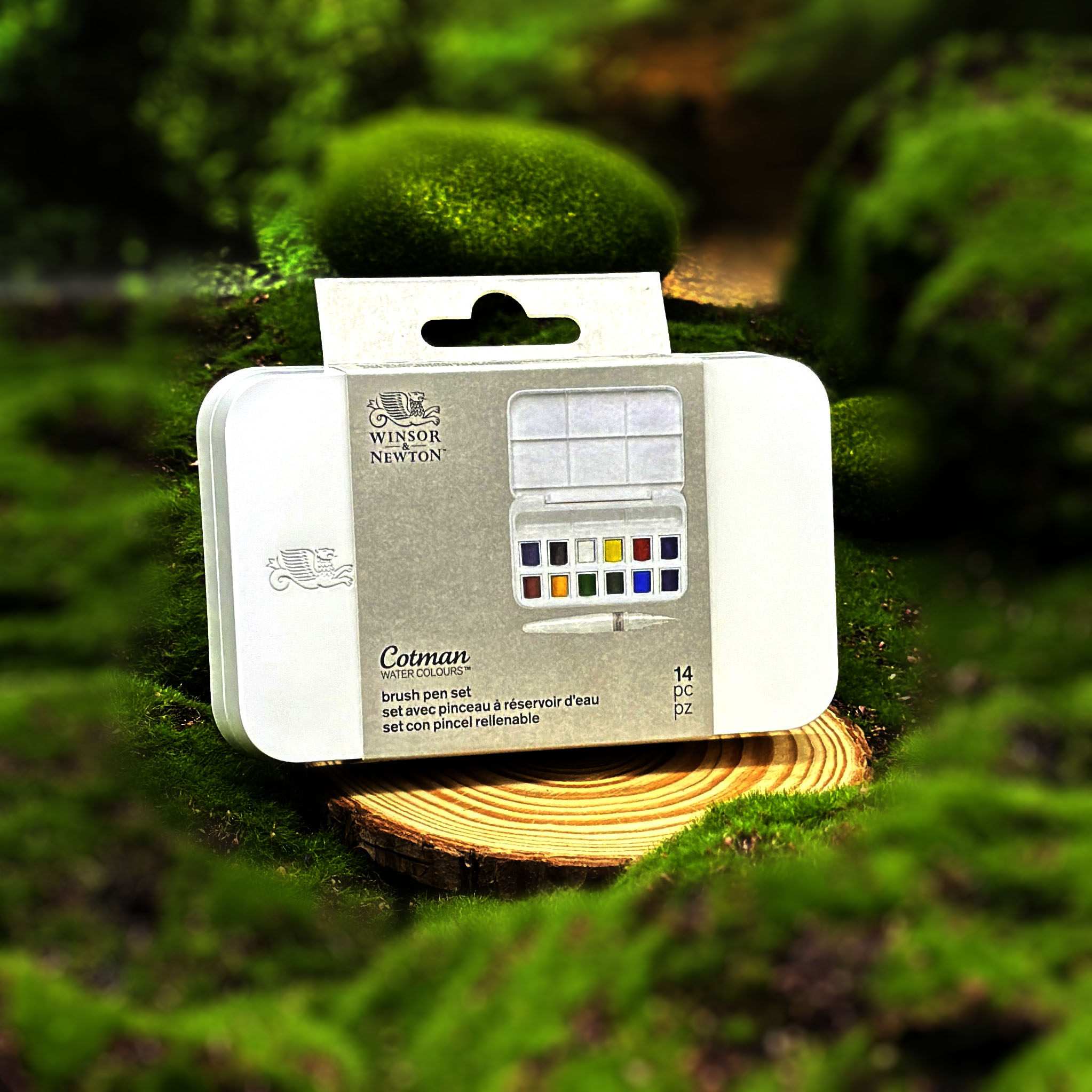 温莎牛顿歌文水管笔套装12色固体水彩颜料自来水笔储水笔绘画颜料