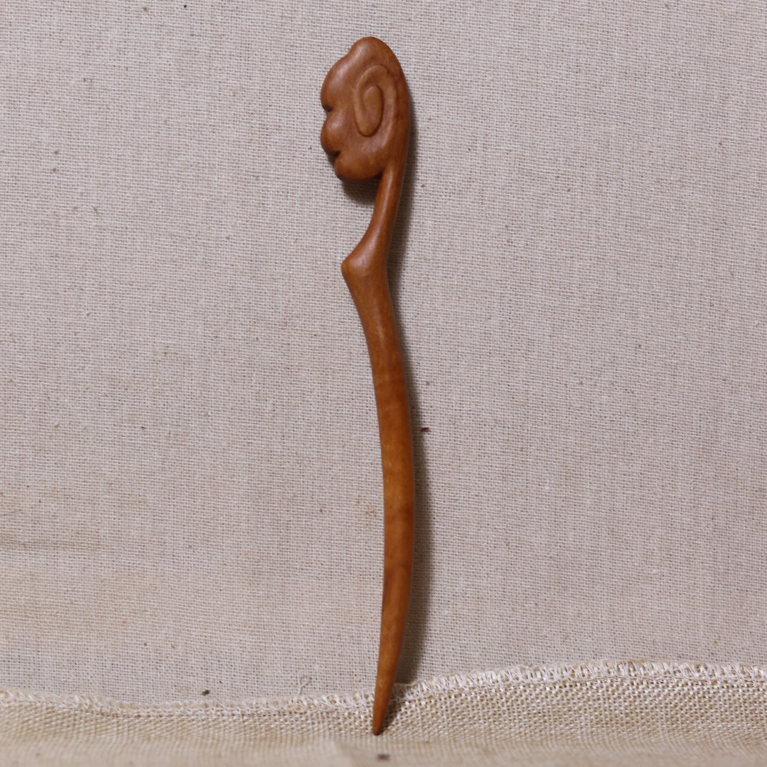 雷击枣木发簪钗道用法簪上坛壇灵芝簪云纹簪中国风道家士木簪发饰