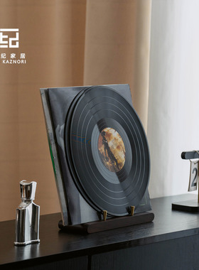 黑胶唱片收纳架专辑展示架立式摆件底座桌面实木CD架桌面置物架子