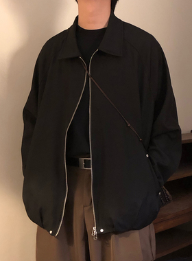 NAGAWL2026春季美式复古翻领拉链夹克男女款宽松复古机车情侣外套