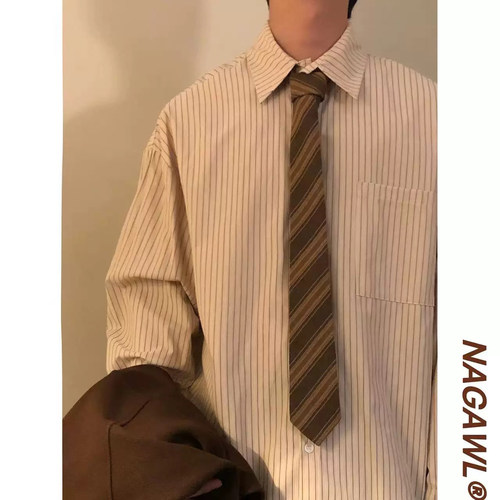NAGAWL搭配神器潮牌美式复古休闲百搭学院风帅气条纹领带配饰男女