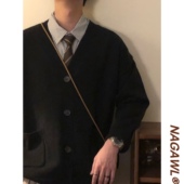 开衫 NAGAWL秋冬宽松美式 复古百搭毛衣外套男女针织衫 慵懒风高级感