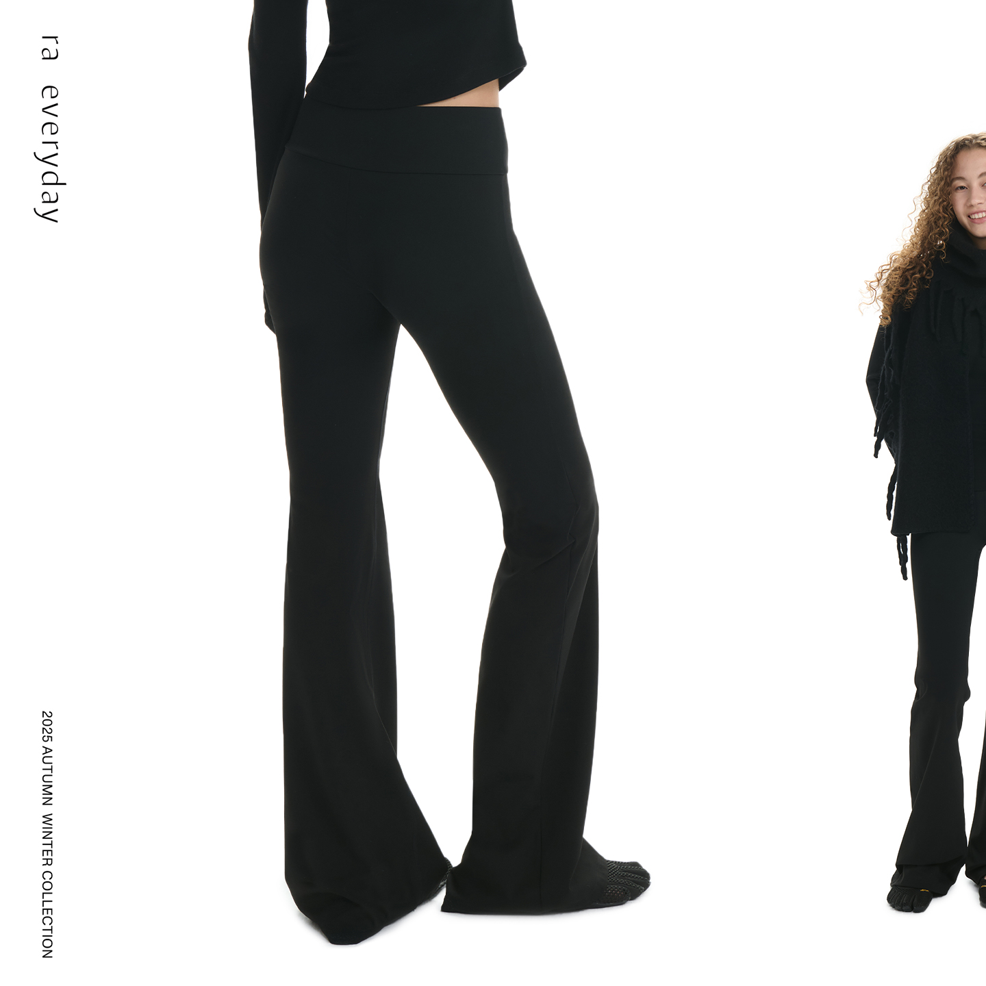 RA everyday 加绒弹力修身瑜伽喇叭裤 黑色