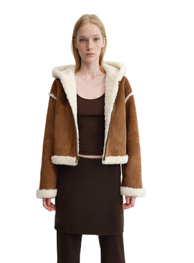 RA everyday 正反两穿环保麂皮毛绒外套 咖色