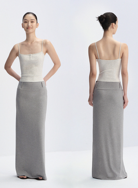 RA everyday 基础方领纽扣吊带背心 黑色/浅灰/白色/奶蓝色