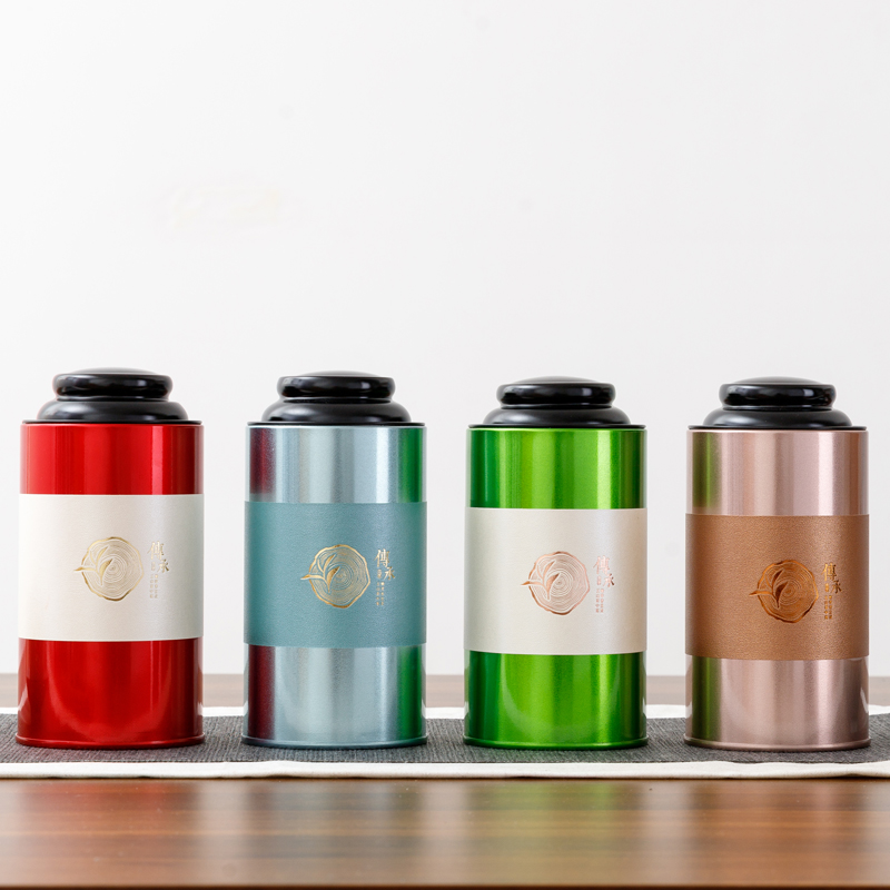 茶叶罐克装礼盒圆形密封家用金属