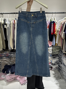 BENHE 高腰牛仔半身裙86002