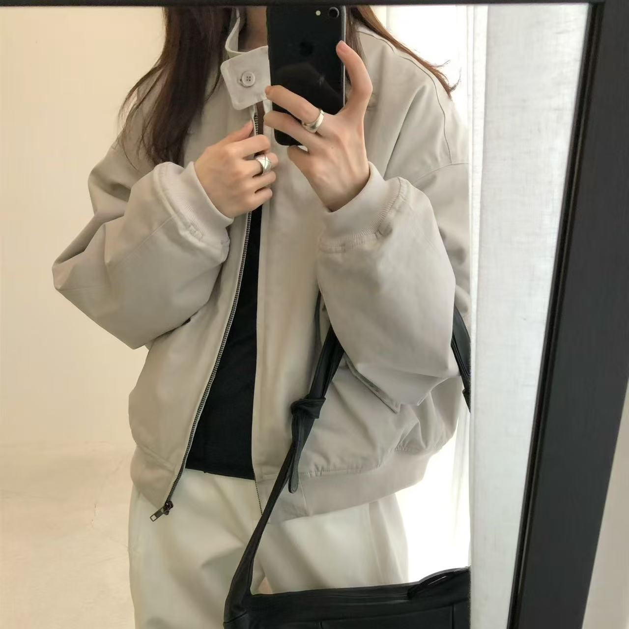 纯色高级感帅气工装夹棉外套棉衣