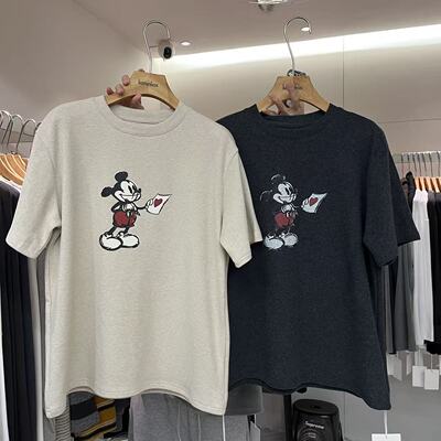 圆领卡通图案宽松短袖T恤打底衫