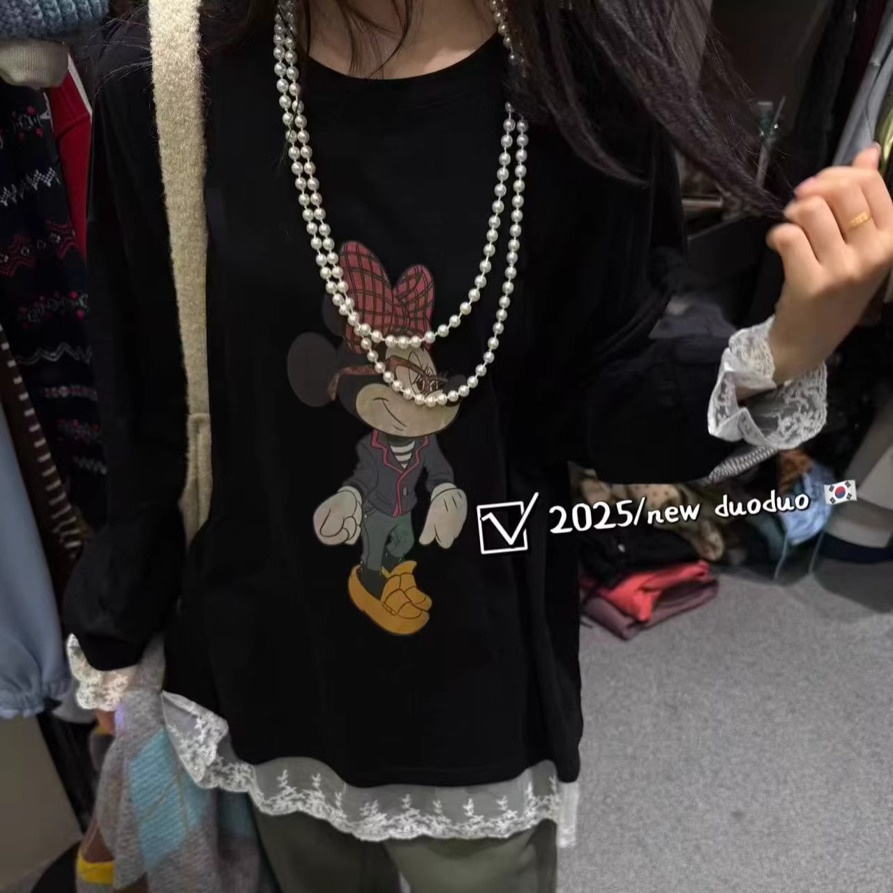 DUODUO圆领卡通图案T恤