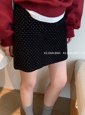 KISS SISTER 高腰波点灯芯绒半身裙A字短裙88078