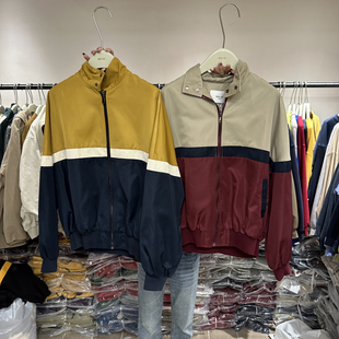 BENHE 翻领拼色拉链宽松运动风衣外套棒球服2018