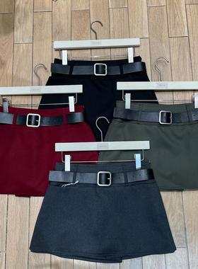 TRUST ME 高腰纯色防走光内衬厚款半身裙短裙31341