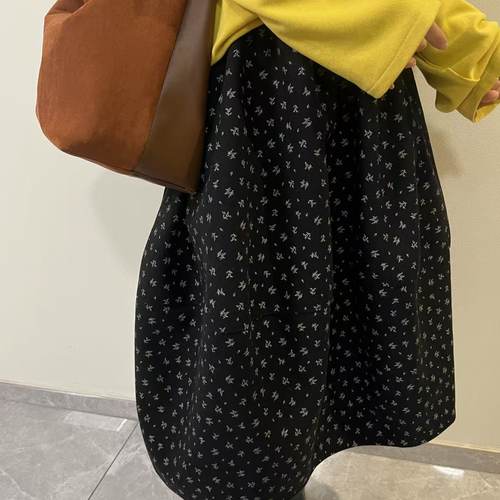 CHEN松紧腰复古小碎花半身裙