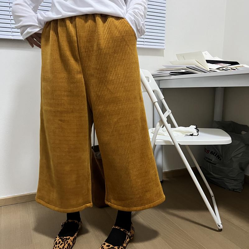 灯芯绒加绒七分裤显瘦七分休闲裤