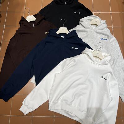 连帽领字母简约厚款加绒长袖卫衣