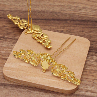 汉服发冠古风唐风明制宋制古装发饰凤凰莲花珍珠发钗秀禾新娘头饰