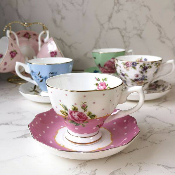 田园风 ins小红书 下午茶 欧式陶瓷 骨瓷咖啡杯 咖啡杯碟套装礼盒,餐饮具,咖啡杯,淘宝优惠券,粉丝福利购,淘宝优惠卷
