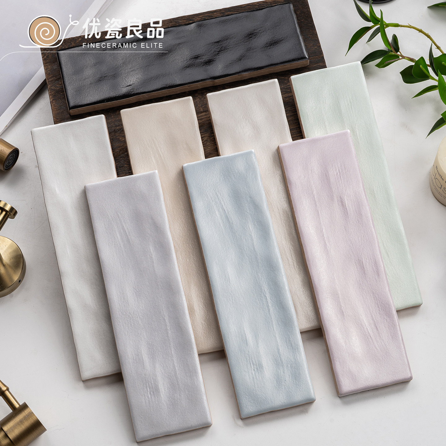 复古柔光长条手工砖60x200厨房珍珠釉面背景墙砖仿古砖卫生间瓷砖图片