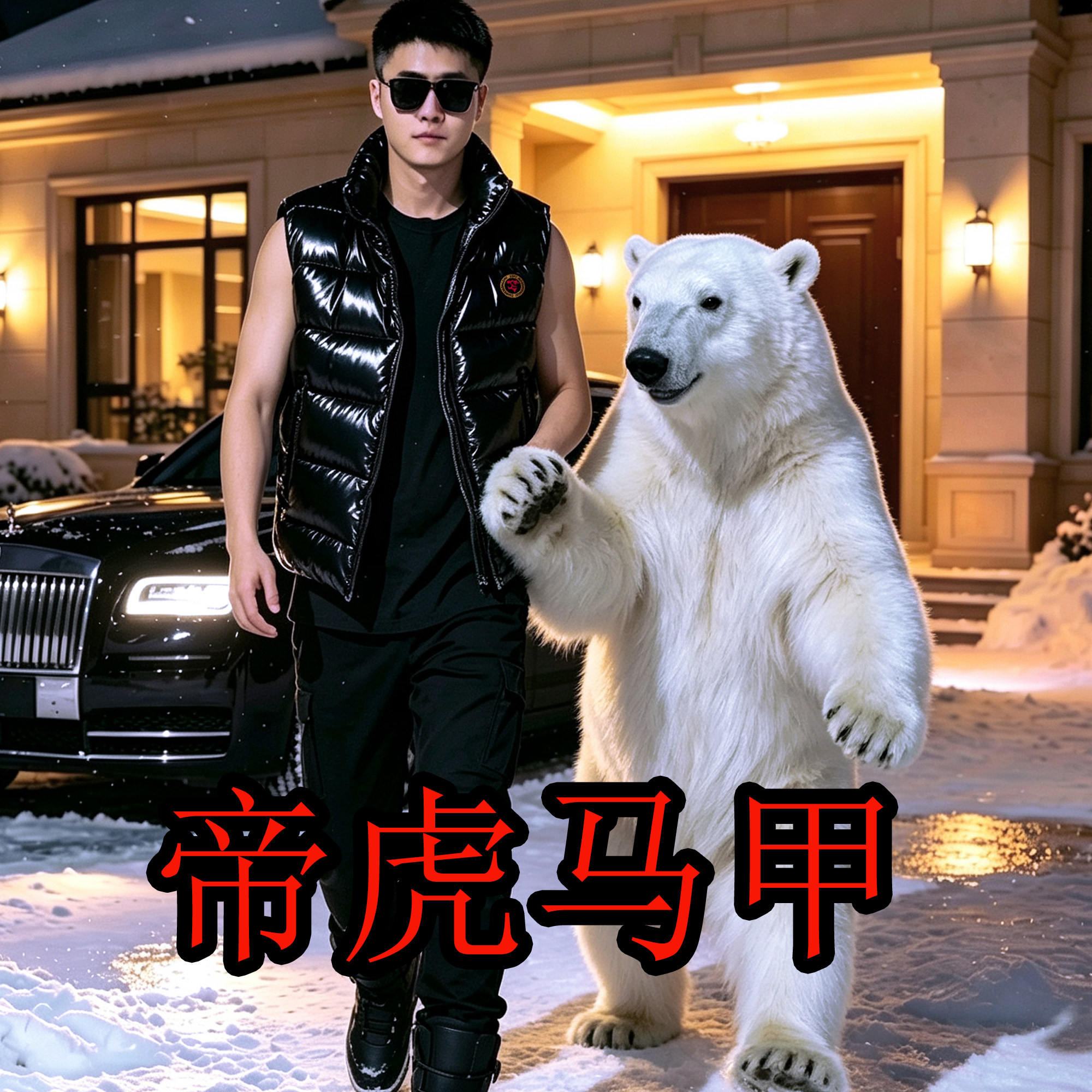 帝虎羽绒服男马甲短款时尚立领