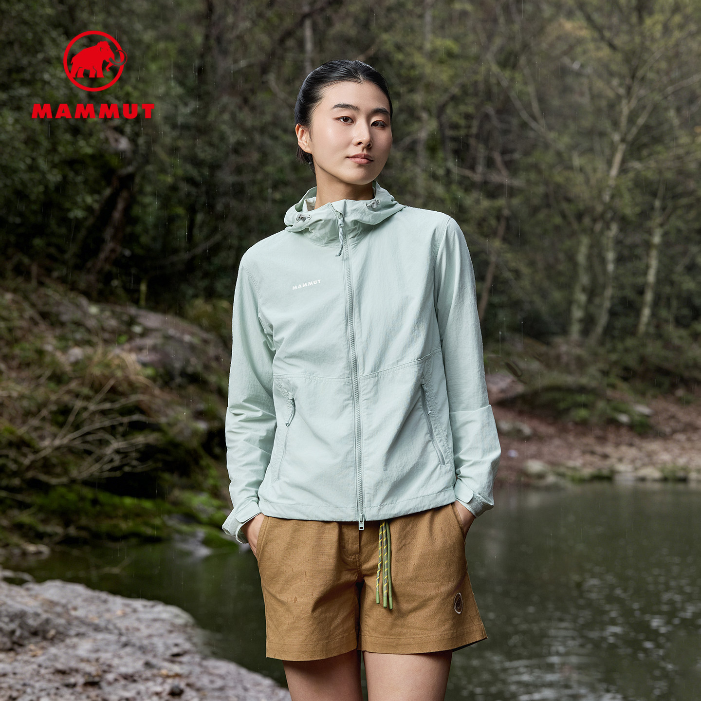 【新色发售】MAMMUT猛犸象Hiking女士防风防泼水连帽外套休闲夹克