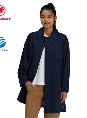 MAMMUT猛犸象Transporter女士户外轻量耐磨防风长款硬壳夹克外套