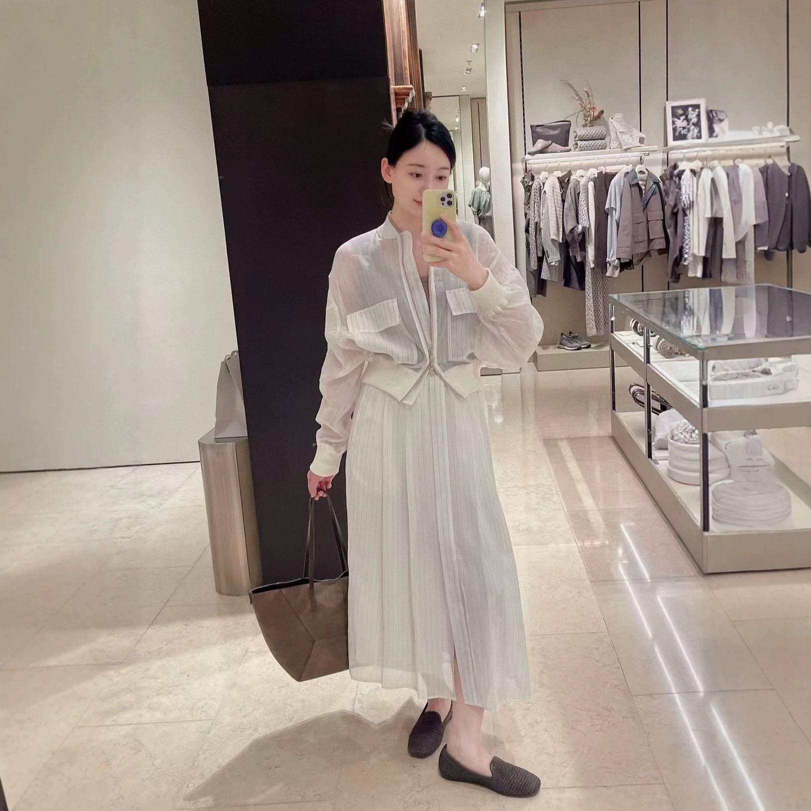 深圳南油老钱风BC条纹半裙 bc真丝条纹半裙夏季桑蚕丝条纹裙