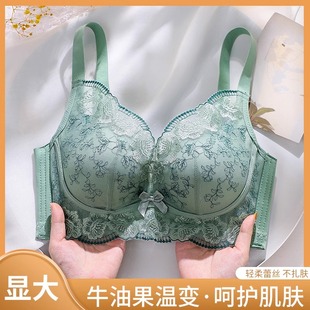刺绣中厚杯婴儿棉小胸专用显大针织透气舒适聚拢无钢圈文胸女 新款