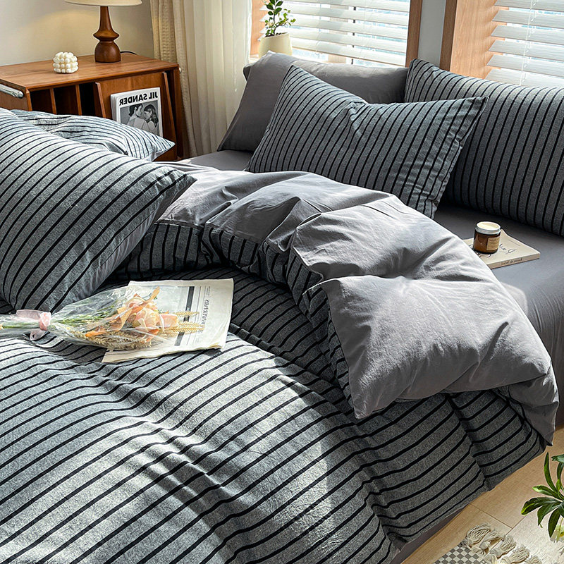 床单式四件套色织全棉国外留学生