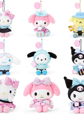 日本代购Sanrio三丽鸥HelloKitty玉桂狗美乐蒂酷洛米公仔娃娃挂件