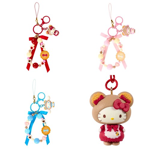 日本三丽鸥HelloKitty美乐蒂玉桂狗饼干毛绒绒小熊手机绳包包挂件