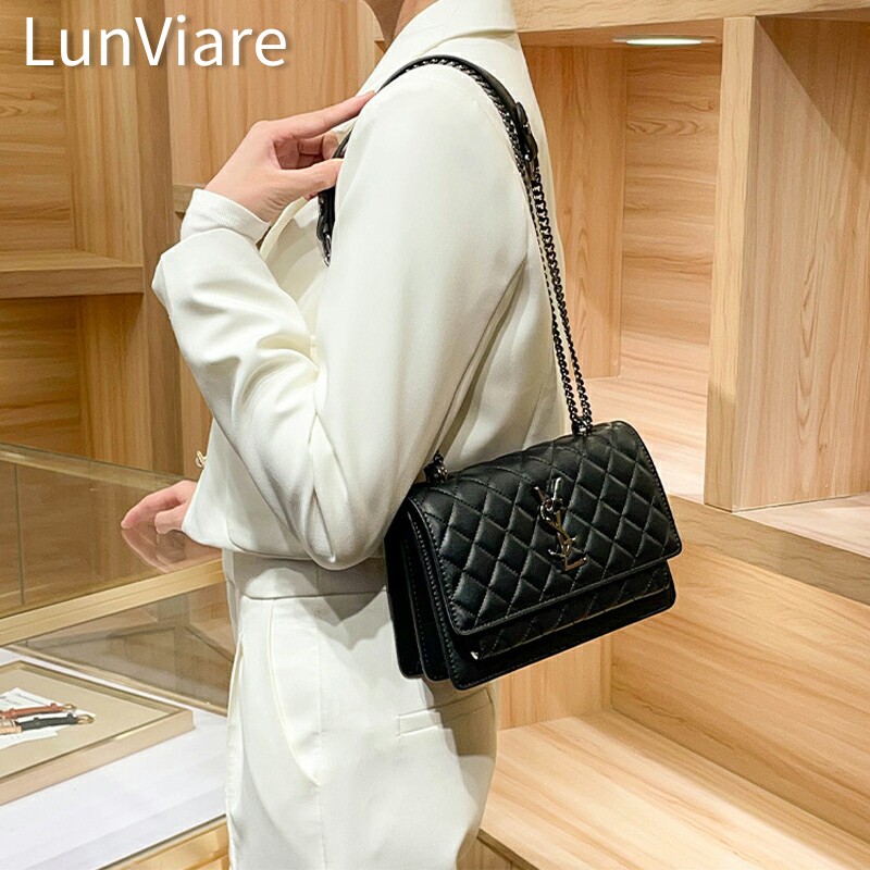 LunViare新款真皮女包单肩斜挎包