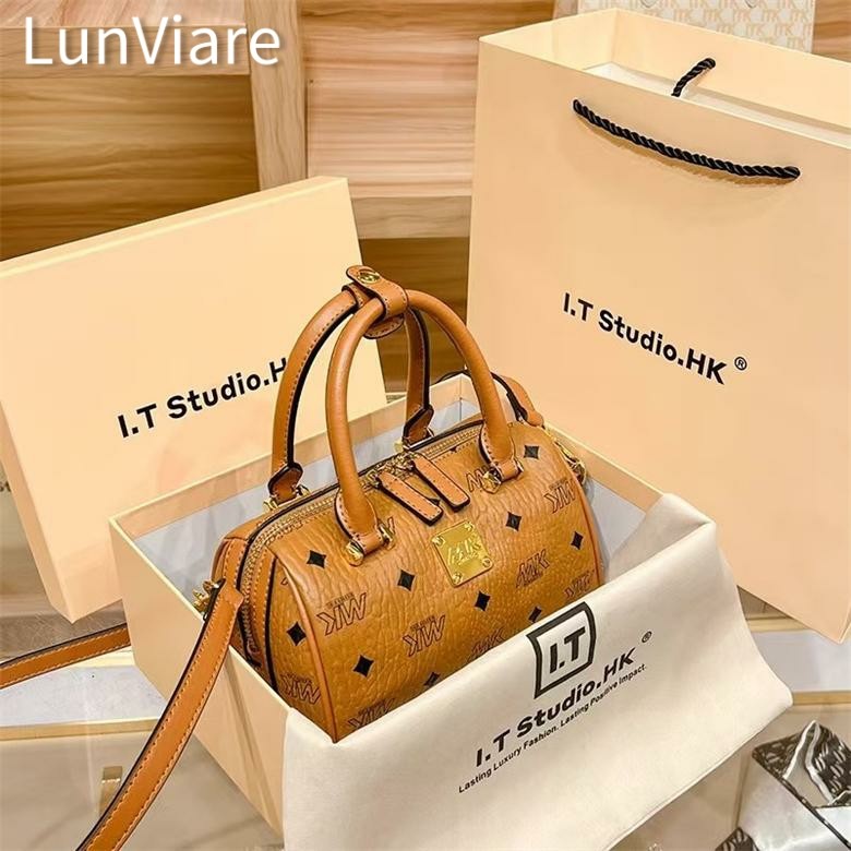 法国时尚品牌2026新款专柜正品真皮女波士顿枕头包手提单肩斜挎包
