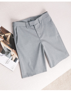 裤 日系休闲短裤 通勤直筒西装 高腰五分宽松显瘦薄款 女夏季 2021新款