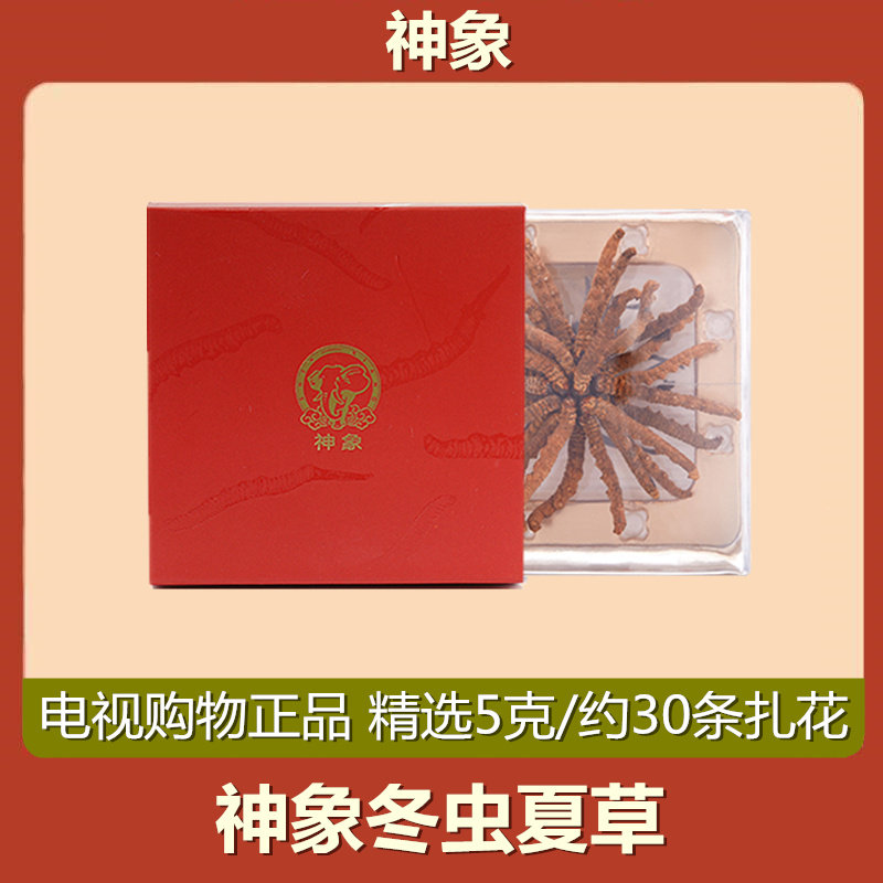 神象冬虫夏草 精选5克/约30条扎花 西藏那曲冬虫夏草高海拔野生