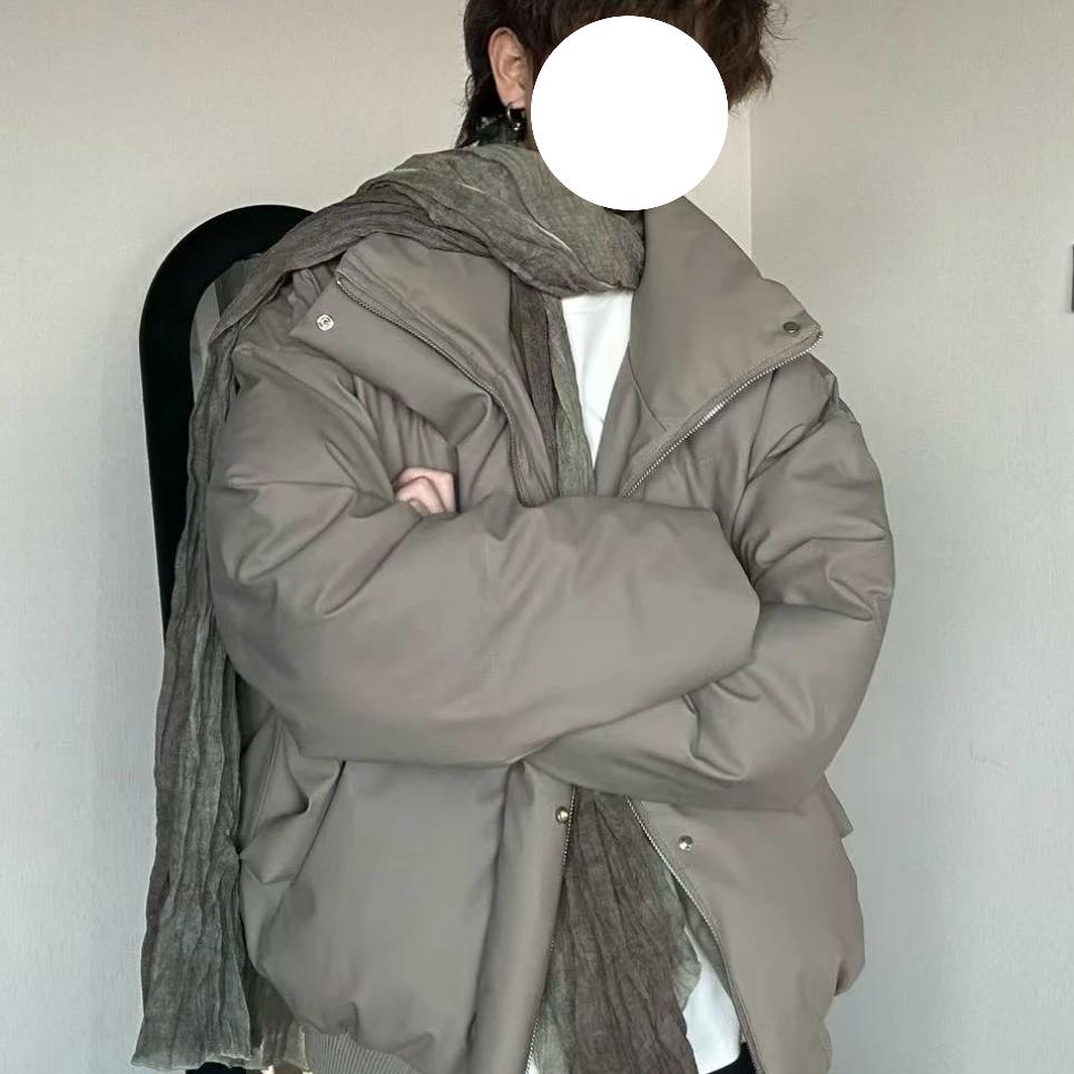 纯色棉服立领冬季高街短款宽松