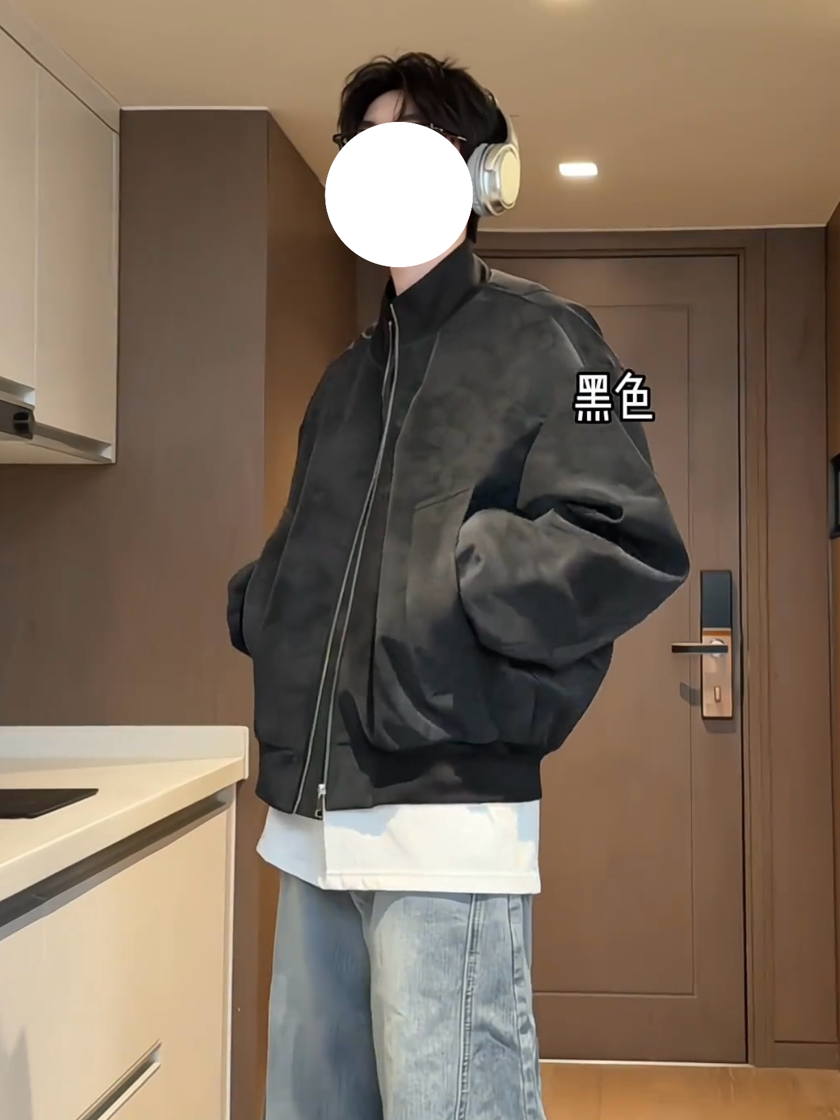 春季立领PU皮夹克宽松外套