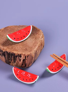 创意陶瓷西瓜筷子架小众桌面摆件