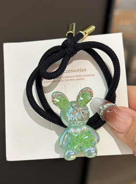 韩国绿色小清新发卡满钻水晶小熊发夹可爱米奇鸭嘴夹边夹刘海卡子