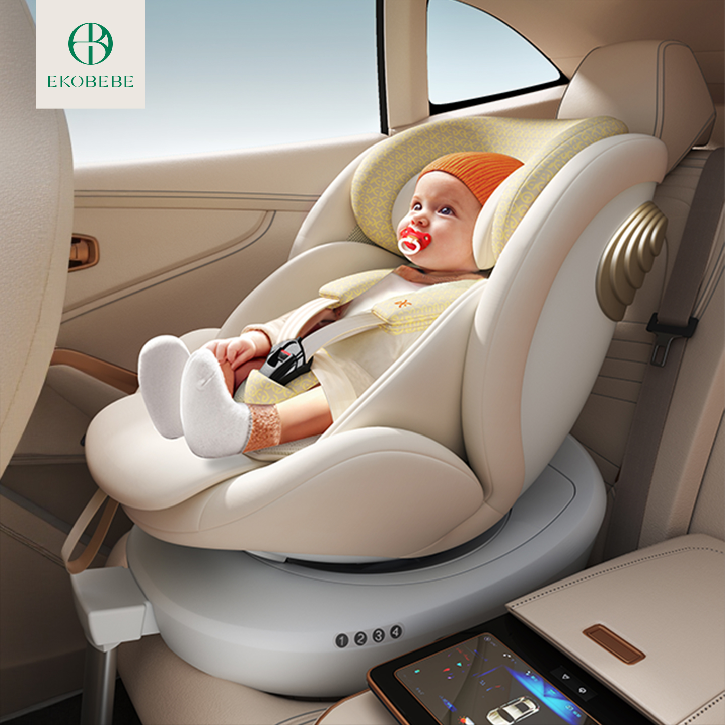 怡戈0-12岁儿童安全座椅智能通风